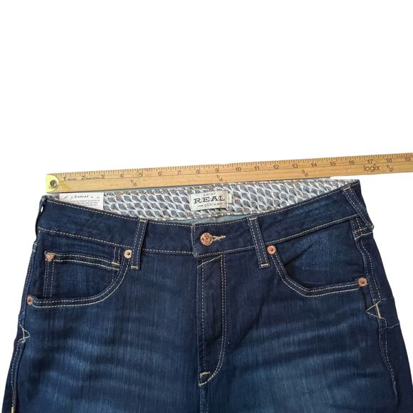 Ariat REAL Womens Jeans 32R High Rise Boot Cut Dark Wash - Picture 7 of 13